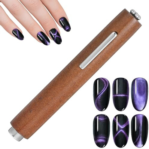 Nail Magnet Set, Cat Eye Magnet for Nails, 3 in 1 Nail Magnet Tool, Multi-Function Cat Eye Gel Nail Polish Magnet Tool with Silicone Protective Case, Strong Suction Cat Eye Magnet Tool