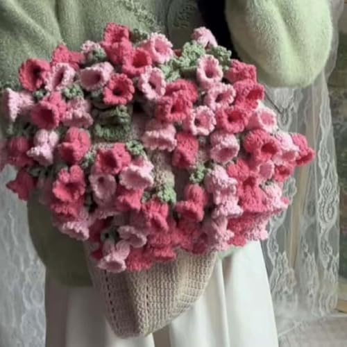 Gehäkelte Rosenstrauß-Strickdecke,DIY-Strickset Blumenstrauß & Decke,Häkeln Blumen Rose Bouquet Decke Handgefertigt,Weich und Leicht,Romantisch Gehäkelte Blumenstrauß Decke für den Muttertag (D)