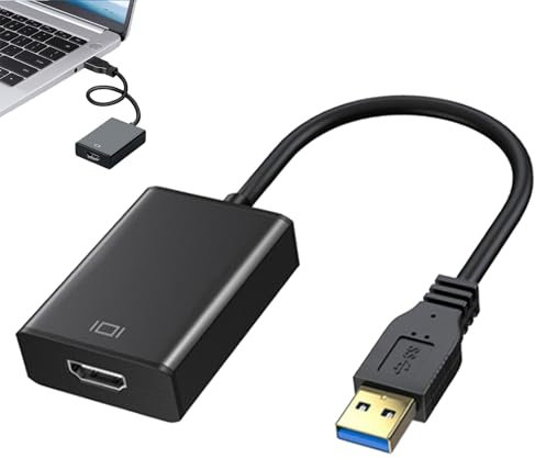 Btydfy Adattatore USB, Adattatore da USB a HD1 1080P Full HD, Cavo USB 3.0/2.0 to Video Adapter Grafica Convertitore per PC, Proiettore, Laptop HDTV Compatibile con Windows XP/7/8/8.1/10/11