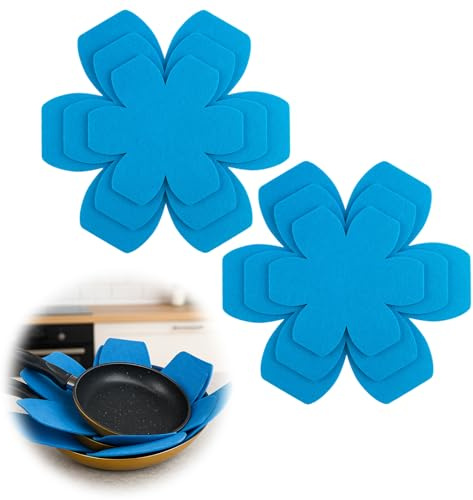 6 Pcs Pan Protectors for Stacking, 3 Sizes Felt Pan Protectors for Stacking, Reusable Non-Slip Protector for Stacking and Separators Pots and Pans Kitchen Accessories Anti Scratch
