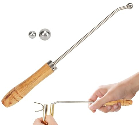 Tewzafiya Reparaturwerkzeuge für Trompete - Werkzeuge zur Wartung des Posaunenhalses mit Bällen, Pflege von Blasinstrumenten mit Wartungsset aus Holz für Mundstück