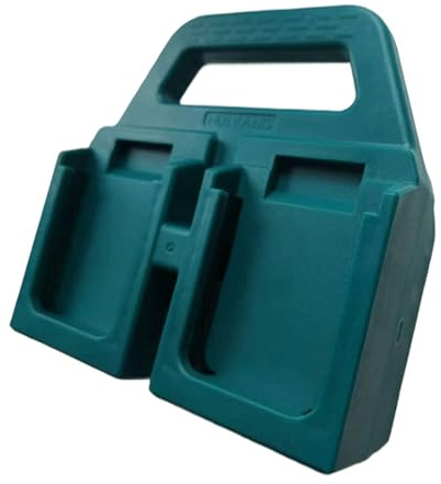 Qaonsciug Ergonomic Handle 18V Battery Storage Rack Organizing Case For Multiple Batteries Protections Holder Stackable Storage