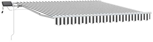 Markise mit -Beleuchtung 300x250 cm - Manuell Anthrazit & Weiß - Pulverbeschichtetes Aluminium & 100% Polyester Stoff mit PU-Beschichtung - Perfekte Terassen- und Gartenabdeckung