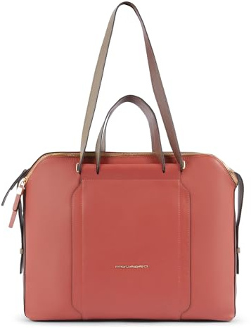 Piquadro - Aktentasche 40 cm - Qualität Schwarz - Unisex, Orange / Braun