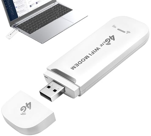 4G Dongle Portable Mobile Wifi with SIM Card Slot, USB Plug Modem Hotspot Pay as You Go Pocket Router, 150Mbps Secure Wireless Internet Extender Adapter for Phones Laptops Car Outdoor
