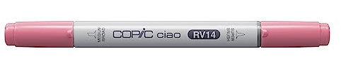 COPIC Ciao Marker Typ RV - 14, Begonia Pink, vielseitiger Layoutmarker, mit einer mittelbreiten und einer Brush-Spitze