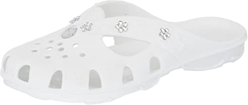 Fashy Femme Brigthon Damen Ultraleicht-Pantolette Mules, Blanc Weiss Weiß 10, 39 EU