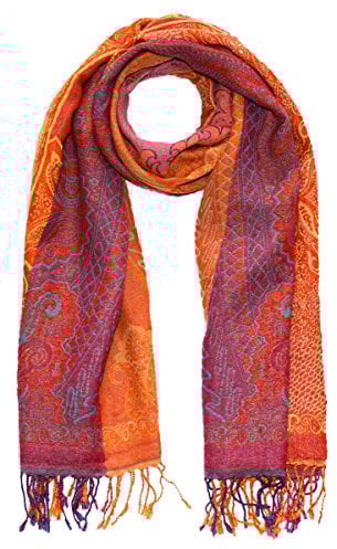 Lorenzo Cana - Herren Schal Schaltuch aus weicher Wolle Paisley Muster bunt mehrfarbig 70 cm x 190 cm Wollschal Wolltuch Männerschal 7819611