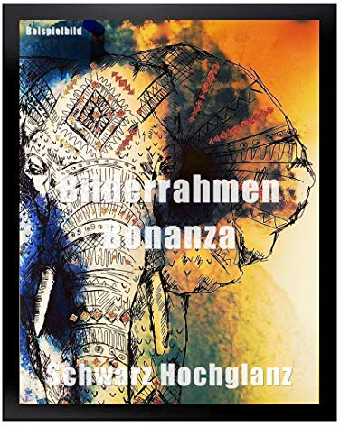Homedecoration Bilderrahmen Bonanza Bildgröße 50 x 70 cm in Schwarz Hochglanz mit Acrylglas klar 1 mm in 52 Farben
