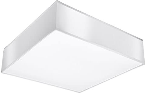 SOLLUX lighting Horus 35 Quadratische Deckenleuchte - Wohnzimmer Lampe Schlafzimmer Leuchte Esszimmer - Lampe für Flur aus 1 x 60 W aus PVC in Weiß 35 x 35 x 11 cm