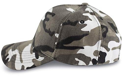 fashionchimp Military-Cap aus Baumwolle, stufenlose Weitenregulierung, Baseballcap, 6-Panel Camouflage Cap (Arctic)