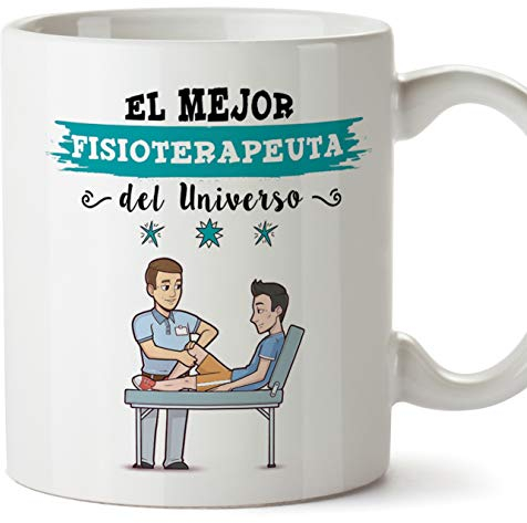 MUGFFINS Fisioterapeuta Tazas Originales de café y Desayuno para Regalar a Trabajadores Profesionales - Esta Taza Pertenece al Mejor Fisioterapeuta del Universo - Cerámica 350 ml