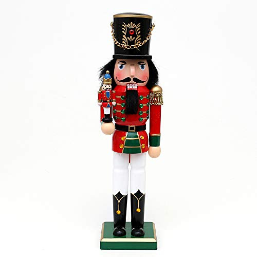 Dekohelden24 Bois Bleu avec Petit Casse-Noisette sur Le Bras (L x l x H) : 8 x 6 x 26 cm, 25 cm.