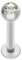 Treuheld® | Silberne LABRET PIERCING mit KRISTALL aus Stahl - [01.] 1.0 x 5 mm (Kugel: 2.5mm) - klar/durchsichtig