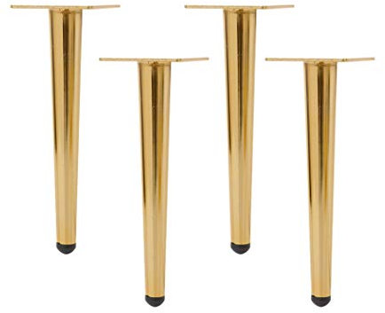 4 Pieds de Meuble, Accessoires D'Ameublement de Quincaillerie, Conique Droit Pieds de Support De Meubles en MéTal Pied de Canapé Pieds D'Armoire Pieds de Table Pied de Lit,Doré(70cm)