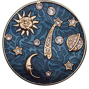 DALIN Brosche mit blauem Stern, Mond, Sonne, Stern, Galaxien, Anstecknadeln