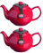 Price & Kensington Traditional Ceramic Tea Serving Teapot 10 Cup Red (Pack of 2)
