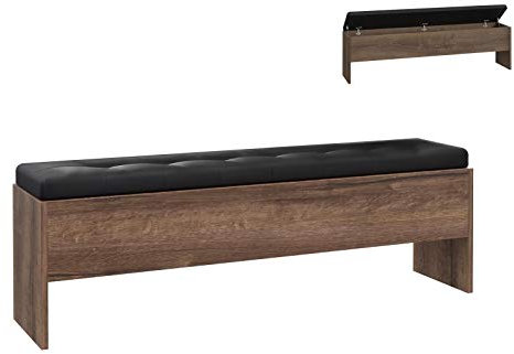 Furniture24 Sitzbank Bank Fussbank Klappe Stauraum Bett Bellevue BLQT021 Schlammeiche