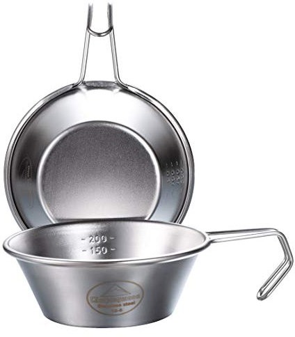 CAMPINGMOON 2pcs Set Stainless Steel Camping Sierra Cup 310ml S-220-2P (2pcs Set)