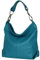 AmbraModa GL033 - Sac à main sac porté épaule en cuir véritable pour femme (Turquoise aquamarine)