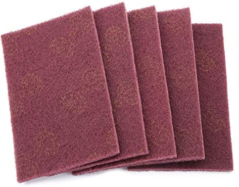 XINMYD Scouring Pad scotched Abrasive,5pcs/set Scourer Scouring Pad Industrial Scourer Abrasive Finishing Pads(red)
