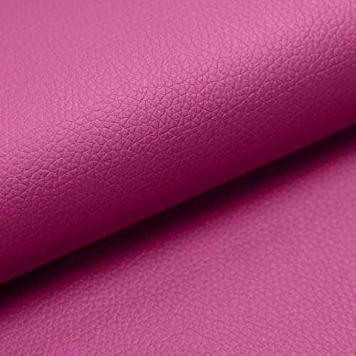 GIURI TESSUTI - BREMA Similpelle anti screpolatura - Tessuto al metro idrorepellente per arredo, tappezzeria interni, divani - Ecopelle Altezza 140 cm, 1 quantità = 10 metri (Fucsia)