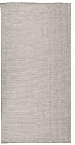 vidaXL Outdoor Teppich Flachgewebe Witterungsbeständig UV-beständig Außenteppich Balkon Terrasse Garten Swimming Pool 100x200cm Taupe