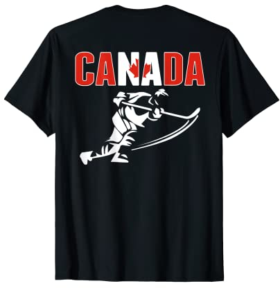 Canada Ice Hockey Fans Jersey Kanadische Flagge Hockeyschläger T-Shirt