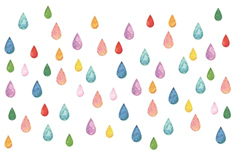 2022 Bunte Raindropss DIY Persönlichkeits-Aufkleber PVC-mattierter Regenbogen-Farben-Aufkleber-Wand-Dekorations-Wand-Aufkleber Umweltplakette Bedruckt (Multicolor, One Size)
