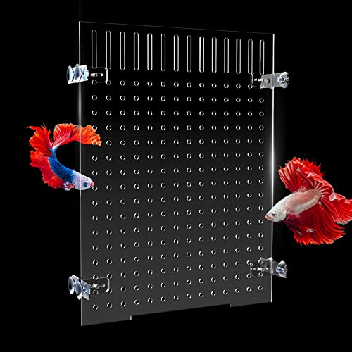 Cuyacili Aquarium Trennwand für Mischzucht Fisch Tank Teiler Acryl Aquarium Teiler Kit mit 8 Saugnäpfen Zubehör Fischseparator Transparente Platte Aquarienabscheider Isolation Board 30 * 40 cm