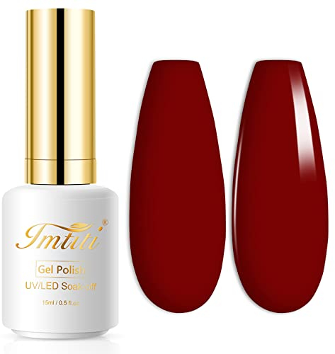 Imtiti Gel Nagellack, 1 Stück 0,5 fl oz Rot Vixen Gel Nagellack Farbe, Soak Off Gel Polish, Nagelkunst Maniküre Salon DIY Nagellampe Gel Nagel Design Weihnachtsdekoration zu Hause