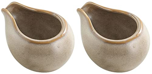 YARNOW 2Pcs Distributeur De Cuisine Petit Mini Pichet Congélateur Bec Sauce Comme Bouilloire Sauce Ménage Plat Chauffant Vintage Sans Trempage Beige Coffre-Fort Restaurant Maison Becs