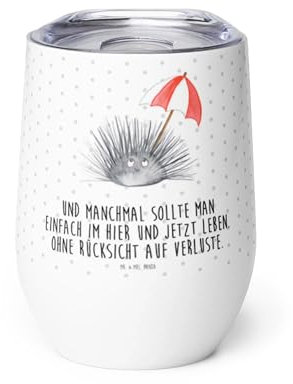 Mr. & Mrs. Panda Weinbecher Seeigel - Geschenk, Selbstliebe, Meer, Lebe, Kristallglas Weinglas, Hier und Jetzt, Modernes, Weinkelch, Achtsamkeit, Weißweinglas, Leben, Rotweinglas