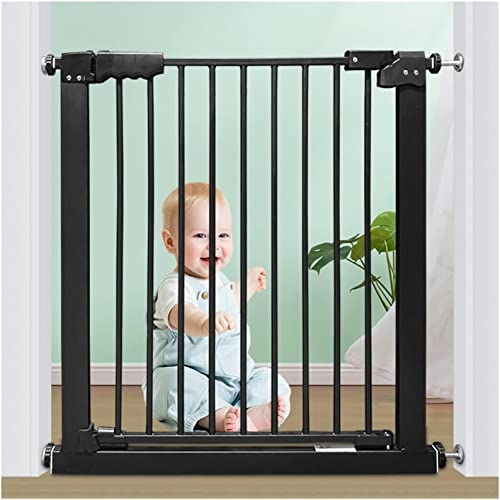 Treppenschutzgitter for Hunde,Multifunktionale Sicherheitsgitter for Haustiere,Automatisch Schließendes 90°-Hundegitter mit Separaten Verlängerungen,for Flure Innenbereich ( Color : Black , Size : 157