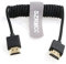 SZRMCC Câble HDMI 8k 2.1 Câble HDMI vers HDMI Enroulé Tressé Câble Souple Ultra pour Z Cam E2 Portkeys BM5 Atomos Shinobi Ninjav V Moniteur Sony Canon Camera