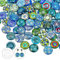 DOUSELLA 100 Stück Glassteine Bunte Muggelsteine Glas Mini Glasnuggets 20mm Glas Cabochon Glasnuggets Mosaik Gemischte Farbe Glassteine Glassteine Deko für die Herstellung von Fotoschmuck, Blumen