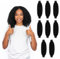8 Meches pour Tresses Africaine - Noir, 16in Longue Faux Cheveux Extension pour Tresse, Butterfly Locs Crochet, Naturel Twister, pour Rajout Cheveux Afro Bouclés,