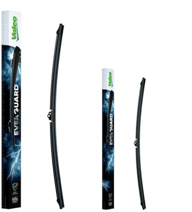 VALEO EVERGUARD - Kit De 2 Balais d'Essuie-glace Plats Premium En Silicone Avec Une Durée De Vie Prolongée X2 VSF70 + VSF35 - Longueurs : 700mm + 350mm - Lot de 2 balais d'essuie-glace