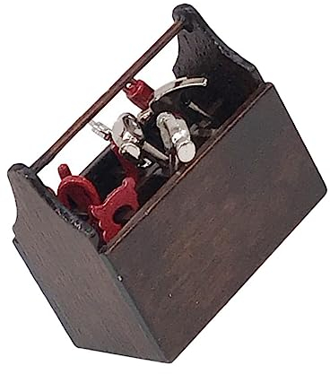 Toyvian 1 Satz Mini-Werkzeugkasten möbel Werkzeug reparierter Bausatz Modell Einer Werkzeugkiste aus Holz Metalldekor für den Außenbereich Spielzeug für draußen