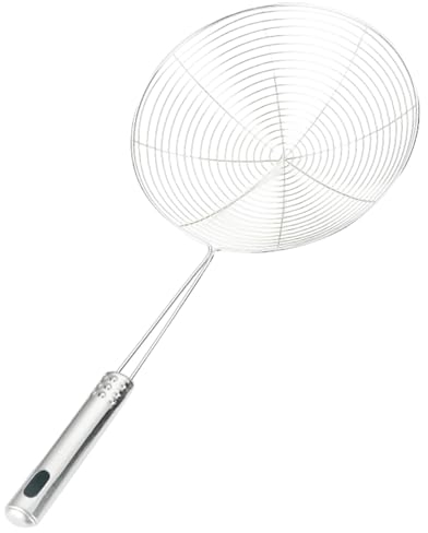 Povanjer Écumoire à passoire araignée, cuillère à écumoire pour la friture, Passoires Alimentaires Passoire métallique Cuisson Écumoire Louche, Gadgets de Cuisine Suspendus avec Longue poignée pour