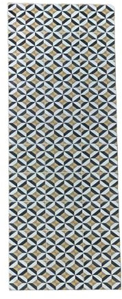 Tadi & Imperio1979 Alfombra Vinilo Hidráulica, de Rombos Color Gris Claro,Gris Oscuro, Amarillo y Blanco Roto, para Pasillo, salón, Cocina, dormitorios o moqueta de Vinilo hidráulica.