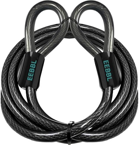 EEBBL Fahrrad-Stahlkabel, 12 mm dick, strapazierfähig, mit Vinylbeschichtung, flexibles Stahlkabel mit Schlaufenende (1,2 m, 2,1 m, 3 m, 4,6 m, 30 f)