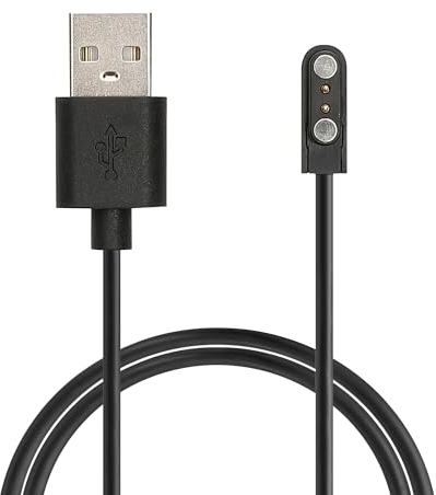 kwmobile USB Kabel Charger kompatibel mit Mibro Watch T2 / Watch A2 / Watch C3 / Watch GS Pro Ladekabel - Smart Watch Ersatzkabel - Fitnesstracker Aufladekabel in Schwarz