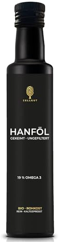 BIO HANFÖL GEKEIMT • ROHKOST • ungefiltert & kaltgepresst • mit 19% Omega 3 Fettsäuren • aus kontrolliert biologischem Anbau • enthält reichlich Vitamin E