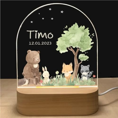 EIMOPE Personalisiertes Nachtlicht für Kinder, 3D LED Lampe Nachtlicht für Kinder Arcyl Nachtlampe Personalisiert mit Name, Geschenk für Baby mädchen junge Geburtstag Weihnacht