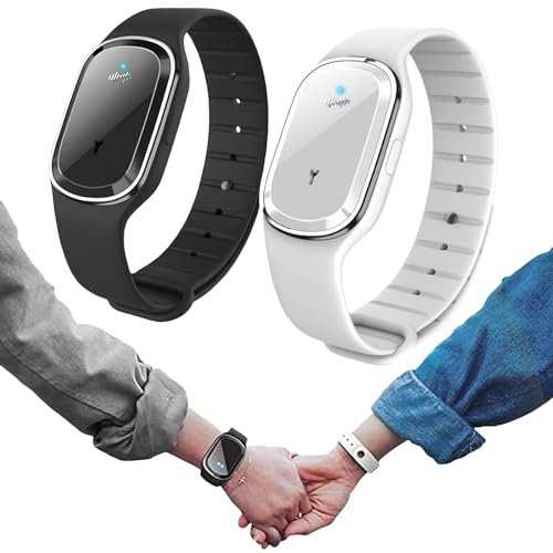 2PCS Ultrasonic Mosquito Repellent Bracelet, 3 Modes Waterproof Travel Insect Repellent Wristband for Kids Adults