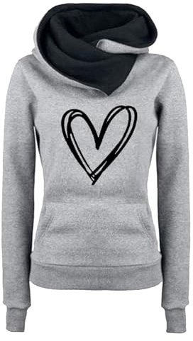 Générique Sweat Rose Fushia Femme Sweat Femme Bleu Sweat à Capuche décontracté pour Femmes, Coupe ajustée, imprimé Love Plus, Pull en Polaire Femme Sweat A Capuche Sweat Jaune XS (Grey, M)