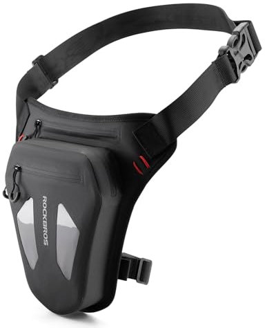 ROCKBROS Motorrad Beintasche Beinbeutel Hüfttasche für Herren und Damen Leg Bag mit Verstellbare Schultergurte für Radfahren Wandern Camping Reiten Klettern