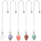 GOMAKERER 5 Stück Kristallpendel Zur Wahrsagerei 5 Stile Natürlicher Synthetischer Edelstein Pendel Tropfenförmiges Pendel Hexerei Wicca Zubehör Für Meditation Yoga Zen 23cm