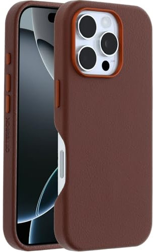 OtterBox Symmetry Series Cactus Leather MagSafe Case for iPhone 16 Pro, Shockproof, Drop proof, Protective Thin Case, 3x Tested to Military Standard, Brown